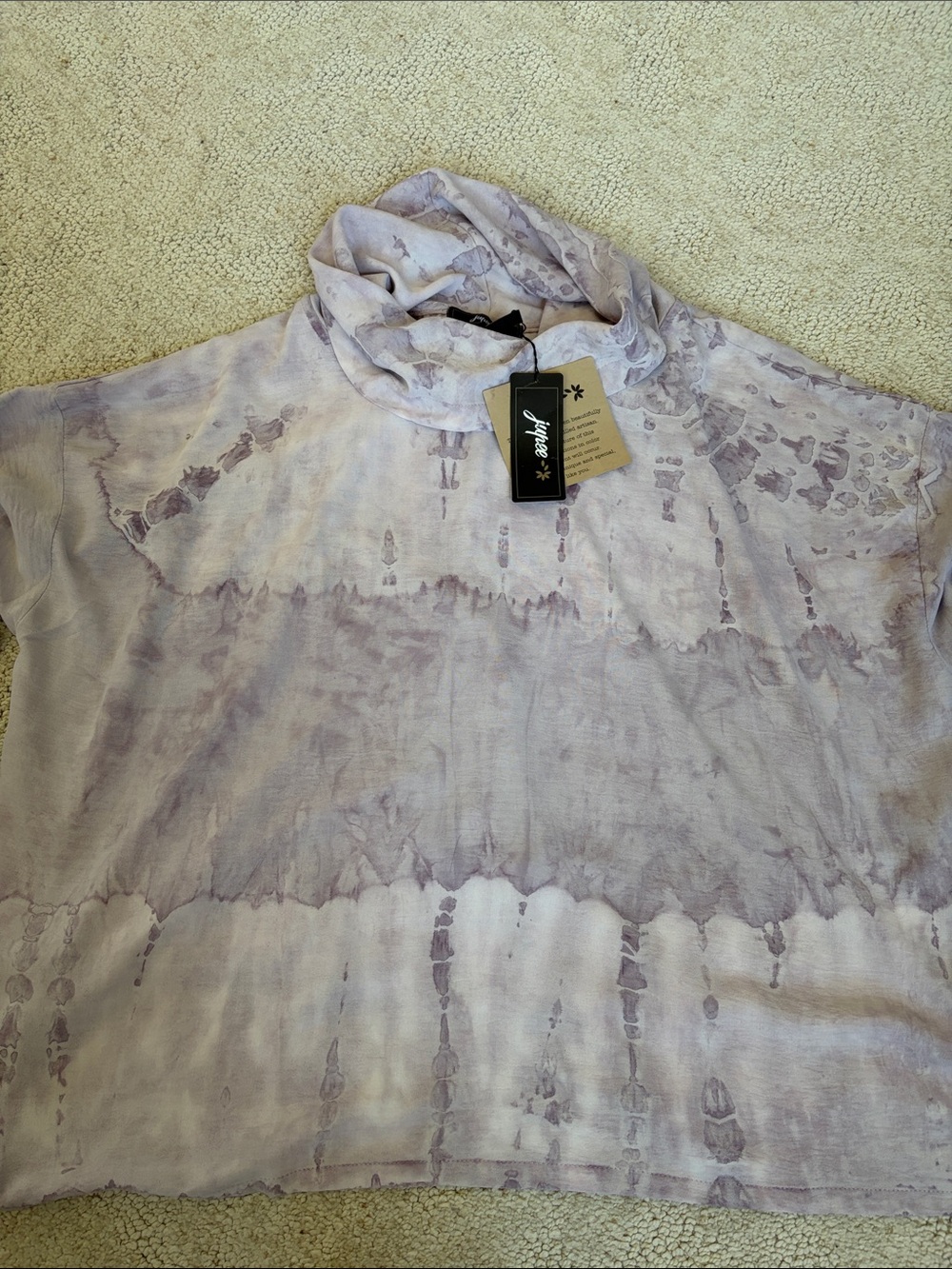 Jupee Lavender Tie-Dye Cowl Neck Pullover Size S/M